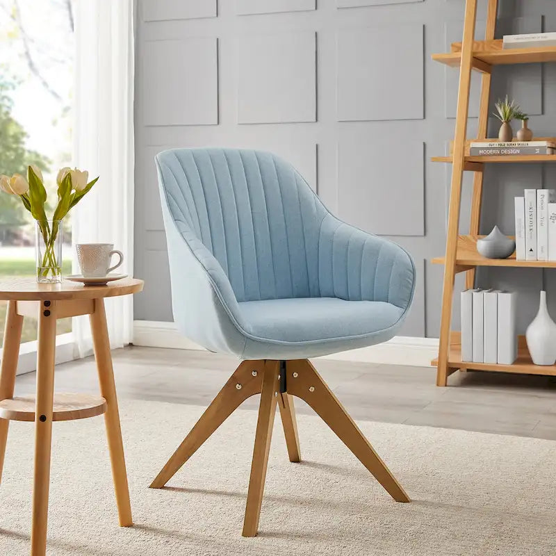 Moderner Home-Office-Drehsessel mit Holzbeinen