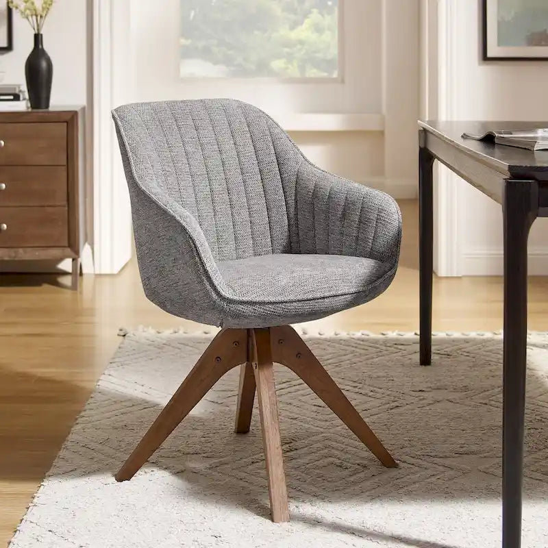 Moderner Home-Office-Drehsessel mit Holzbeinen