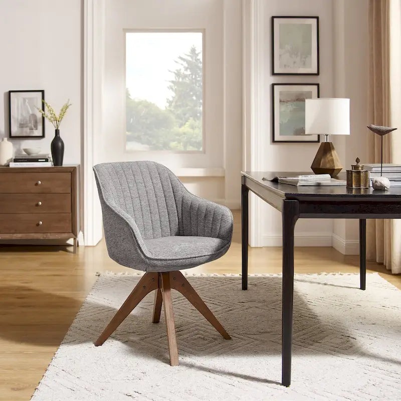 Moderner Home-Office-Drehsessel mit Holzbeinen