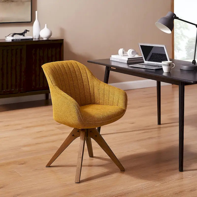 Moderner Home-Office-Drehsessel mit Holzbeinen