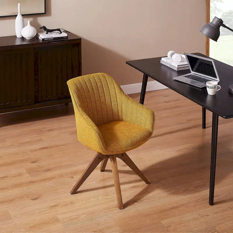 Moderner Home-Office-Drehsessel mit Holzbeinen