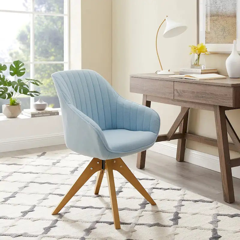 Moderner Home-Office-Drehsessel mit Holzbeinen