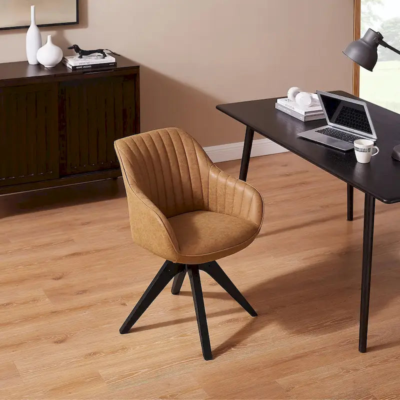 Moderner Home-Office-Drehsessel mit Holzbeinen