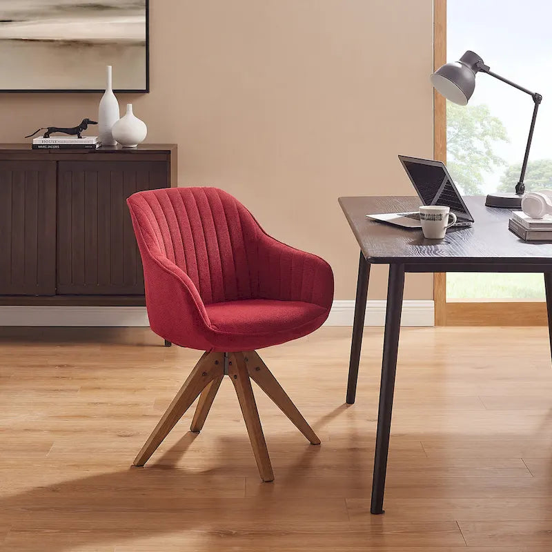 Moderner Home-Office-Drehsessel mit Holzbeinen