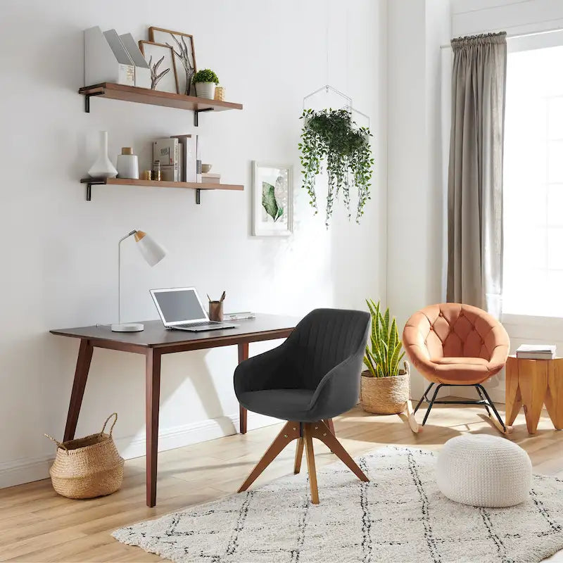 Moderner Home-Office-Drehsessel mit Holzbeinen