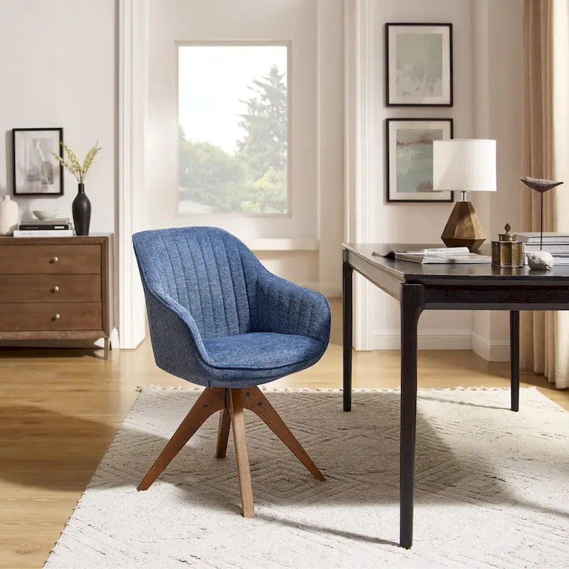 Moderner Home-Office-Drehsessel mit Holzbeinen