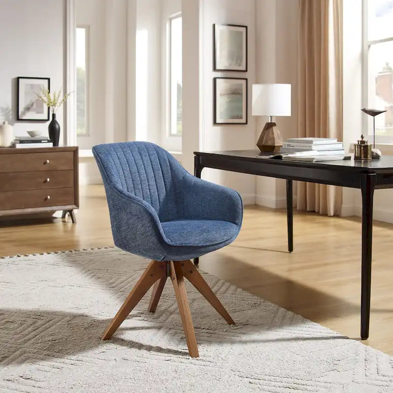 Moderner Home-Office-Drehsessel mit Holzbeinen