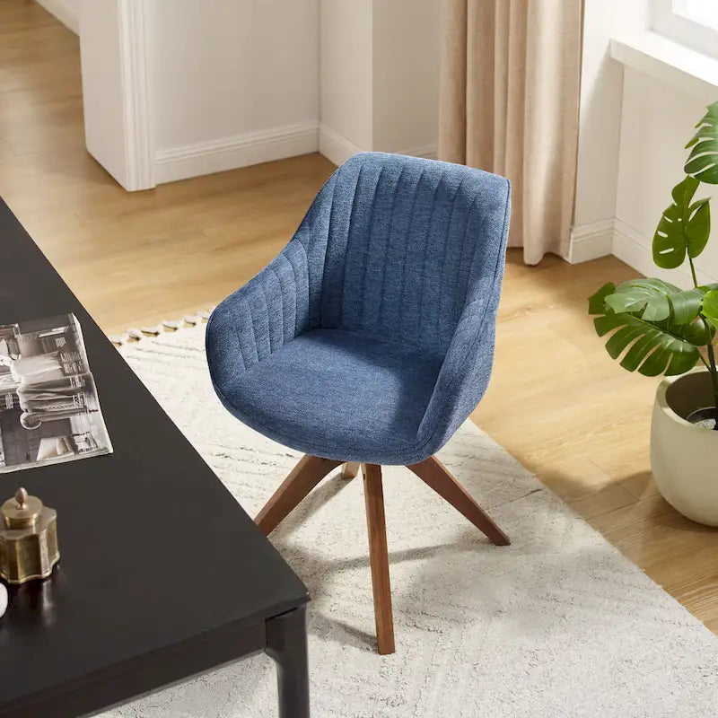 Moderner Home-Office-Drehsessel mit Holzbeinen