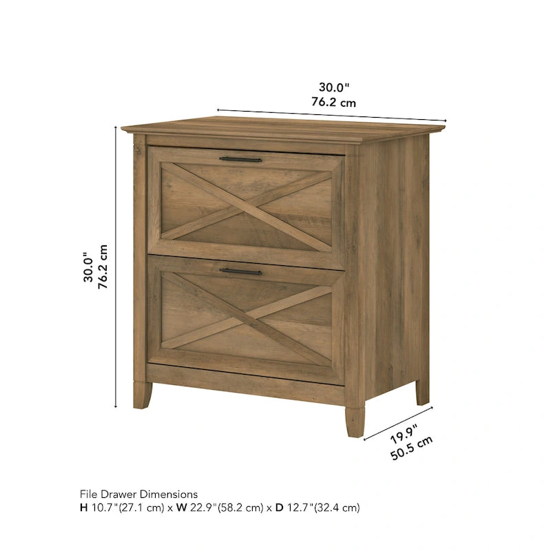 Bauernhaus Aktenschrank mit 2 Schubladen (quer)