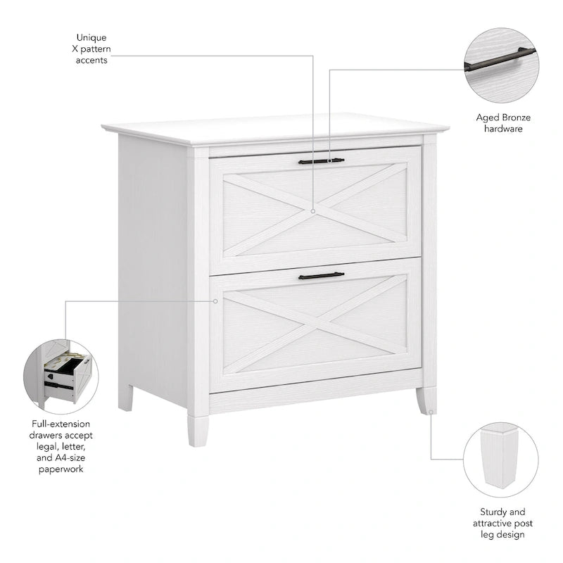 Bauernhaus Aktenschrank mit 2 Schubladen (quer)