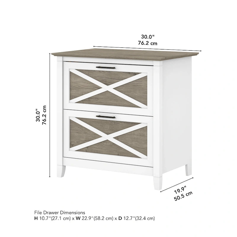 Bauernhaus Aktenschrank mit 2 Schubladen (quer)