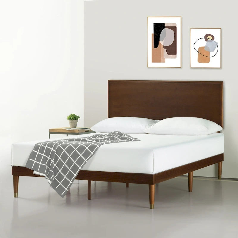 Deluxe Mid-Century Plattformbett aus Holz