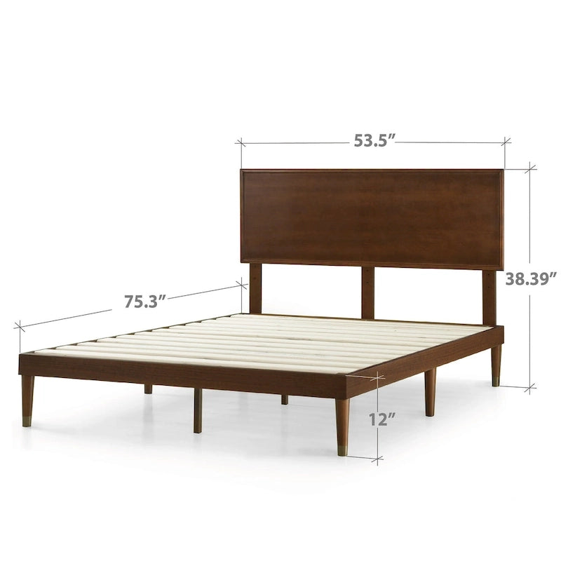 Deluxe Mid-Century Plattformbett aus Holz