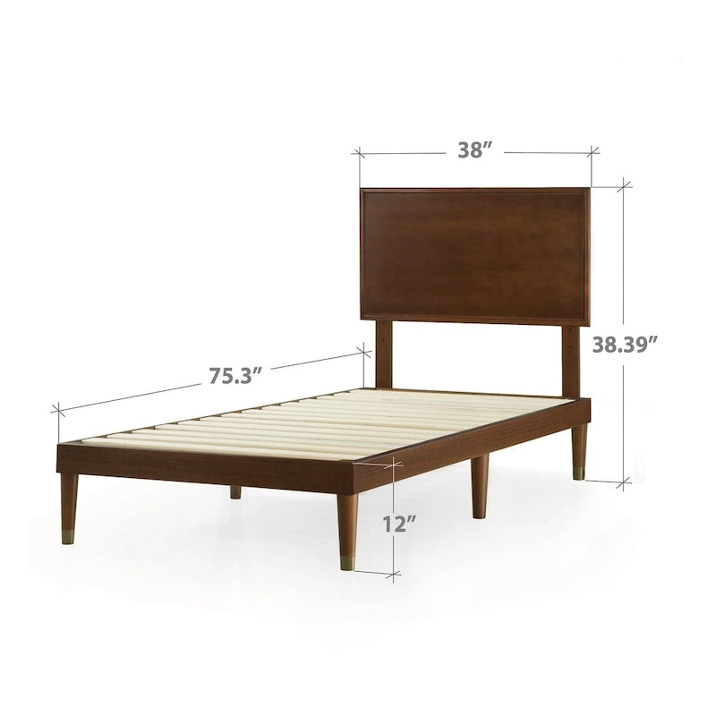 Deluxe Mid-Century Plattformbett aus Holz