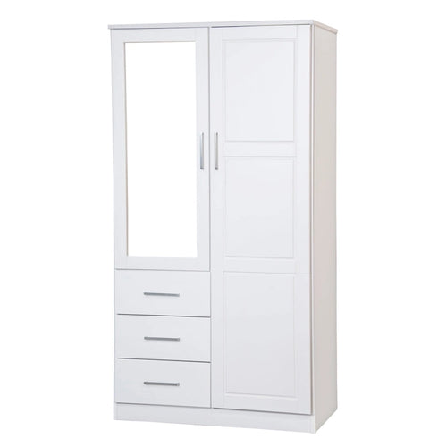 100 % Massivholz-Kleiderschrank mit Massivholz- oder Spiegeltüren