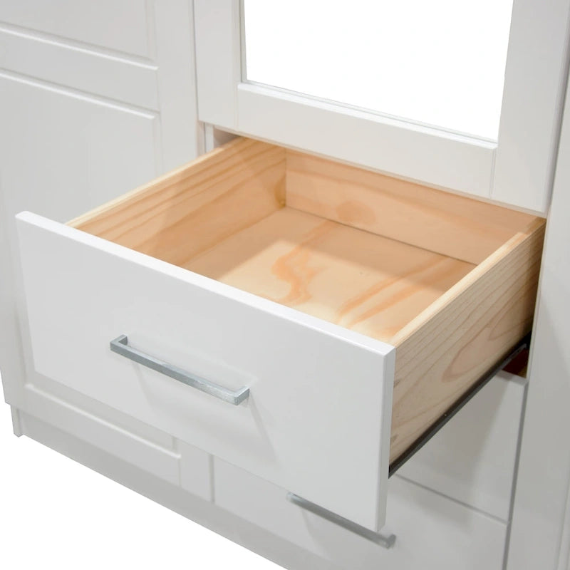 100 % Massivholz-Kleiderschrank mit Massivholz- oder Spiegeltüren