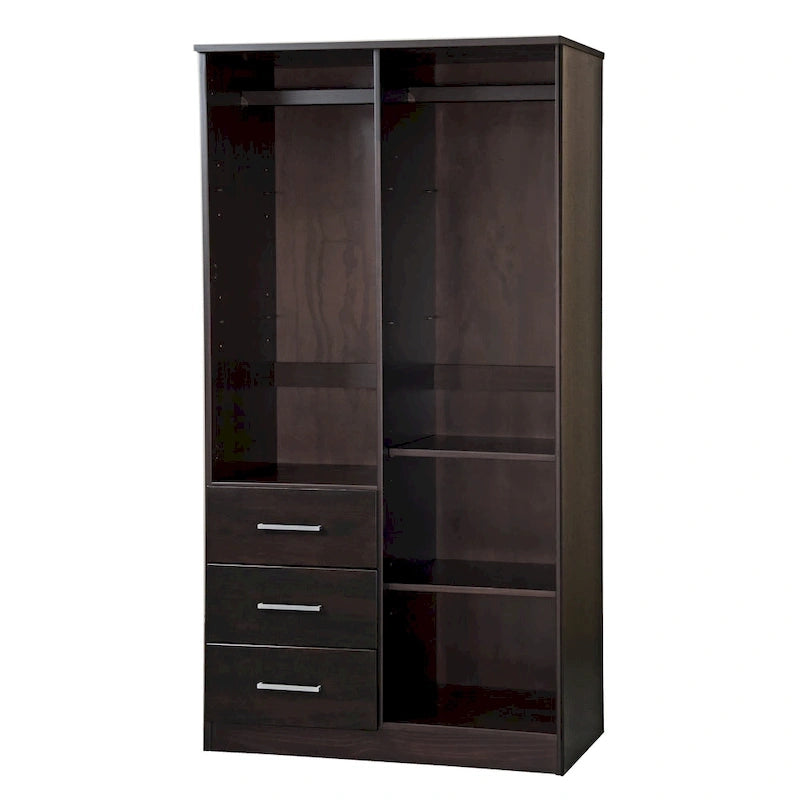 100 % Massivholz-Kleiderschrank mit Massivholz- oder Spiegeltüren