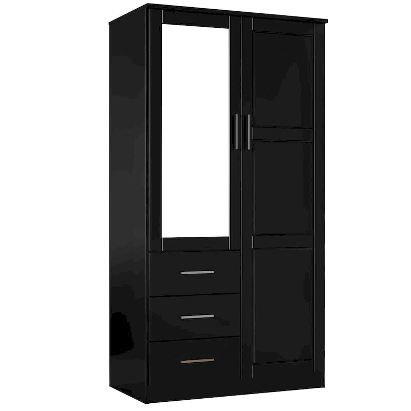 100 % Massivholz-Kleiderschrank mit Massivholz- oder Spiegeltüren
