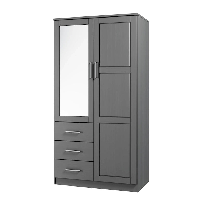 100 % Massivholz-Kleiderschrank mit Massivholz- oder Spiegeltüren