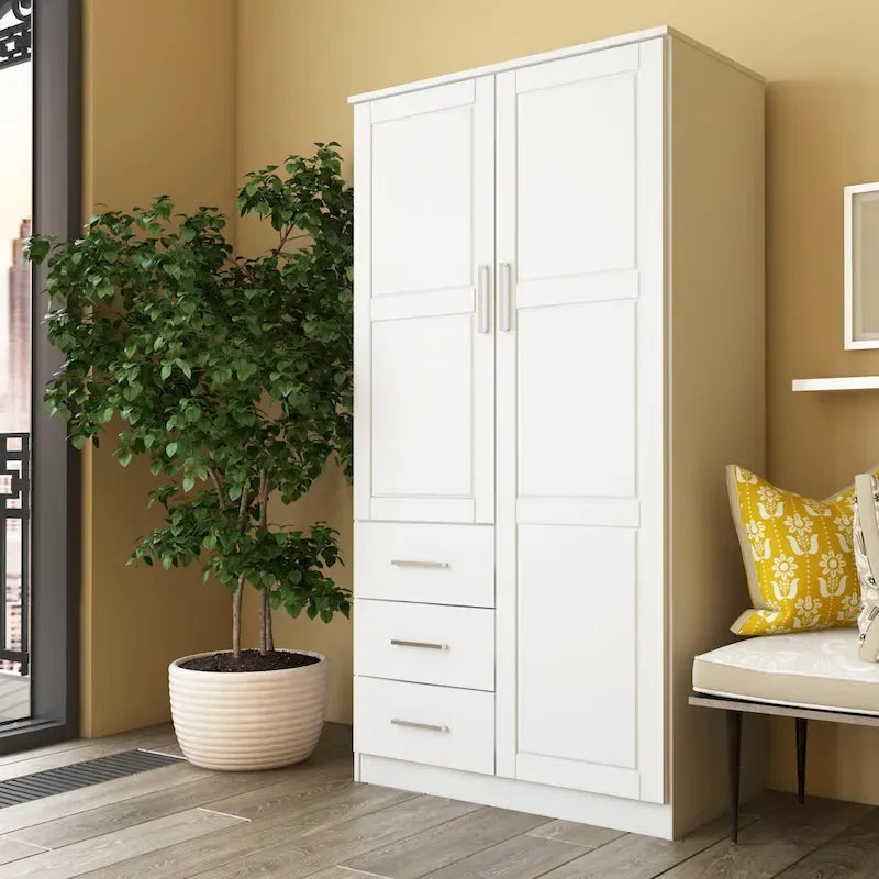100 % Massivholz-Kleiderschrank mit Massivholz- oder Spiegeltüren