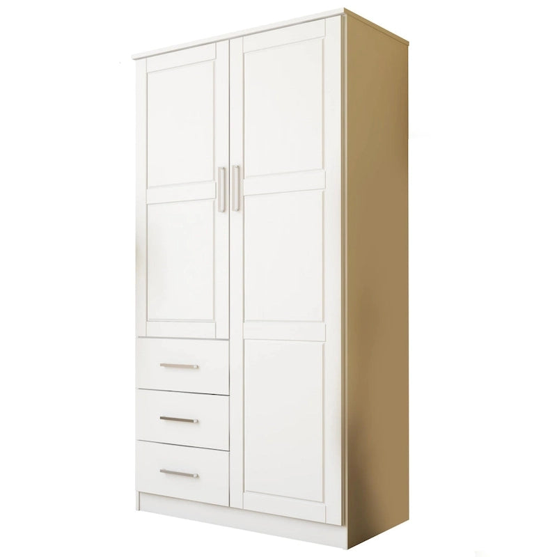 100 % Massivholz-Kleiderschrank mit Massivholz- oder Spiegeltüren