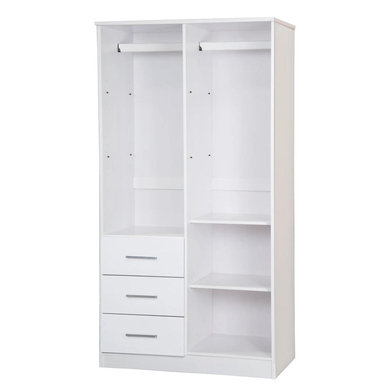 100 % Massivholz-Kleiderschrank mit Massivholz- oder Spiegeltüren
