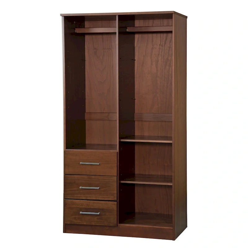 100 % Massivholz-Kleiderschrank mit Massivholz- oder Spiegeltüren