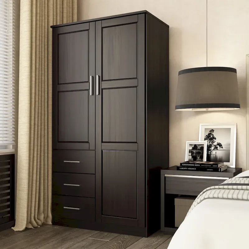 100 % Massivholz-Kleiderschrank mit Massivholz- oder Spiegeltüren