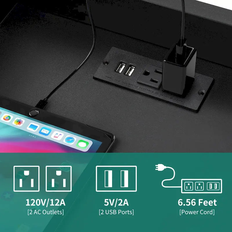 Nachttisch mit 2 Schubladen, USB-Ladefunktion und RGB-LED-Beleuchtung (2er-Set)
