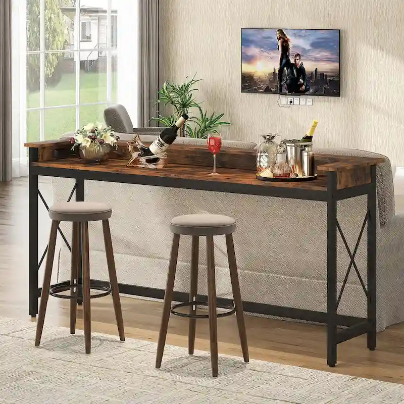 70.9" Konsolentisch mit integrierter Ladestation – USB-Anschlüsse & Steckdosen