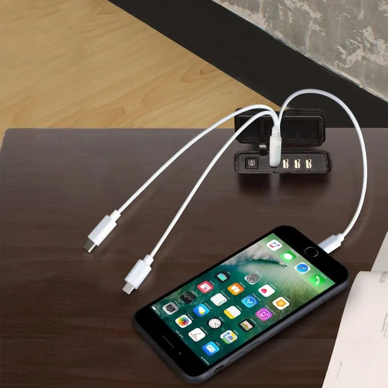 Nachttisch aus Massivholz mit 1 Schublade und USB-Anschlüssen