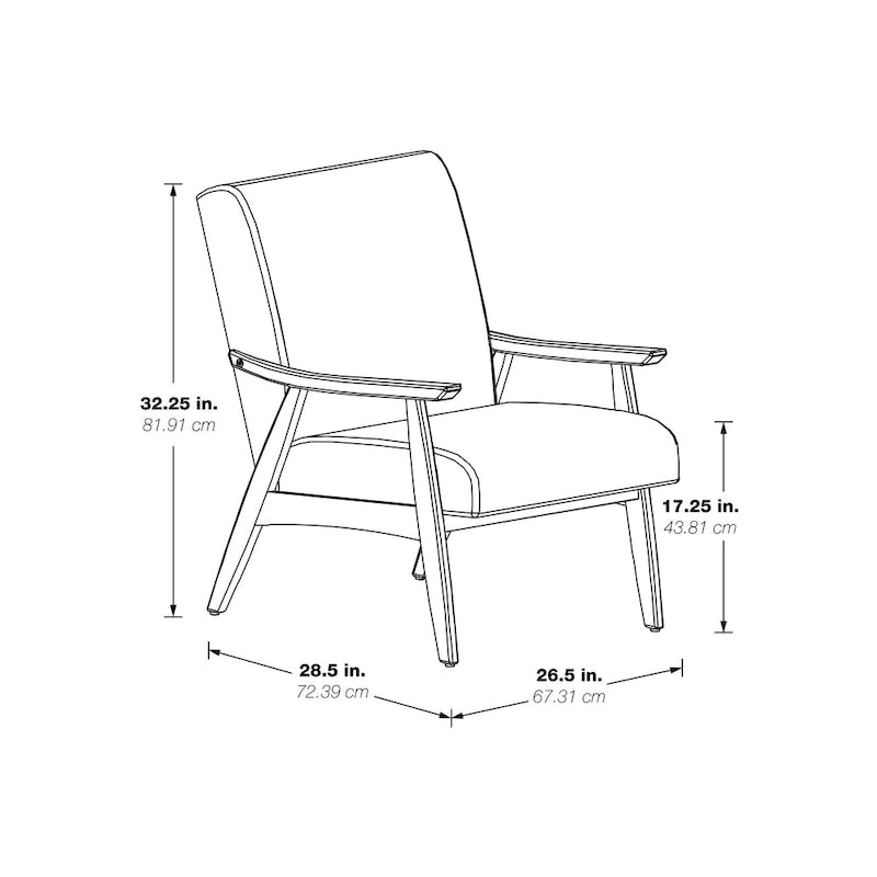 Mid-Century Sessel mit angewinkelten Holzbeinen