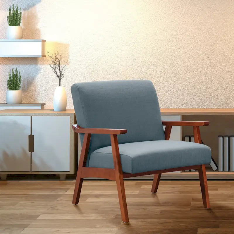 Mid-Century Sessel mit angewinkelten Holzbeinen