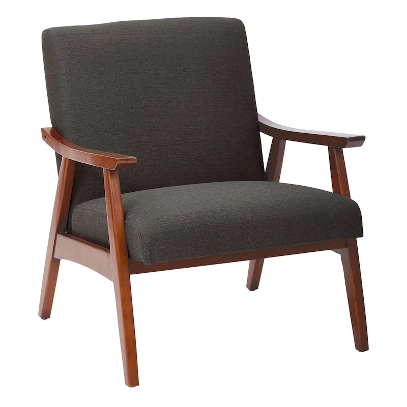 Mid-Century Sessel mit angewinkelten Holzbeinen
