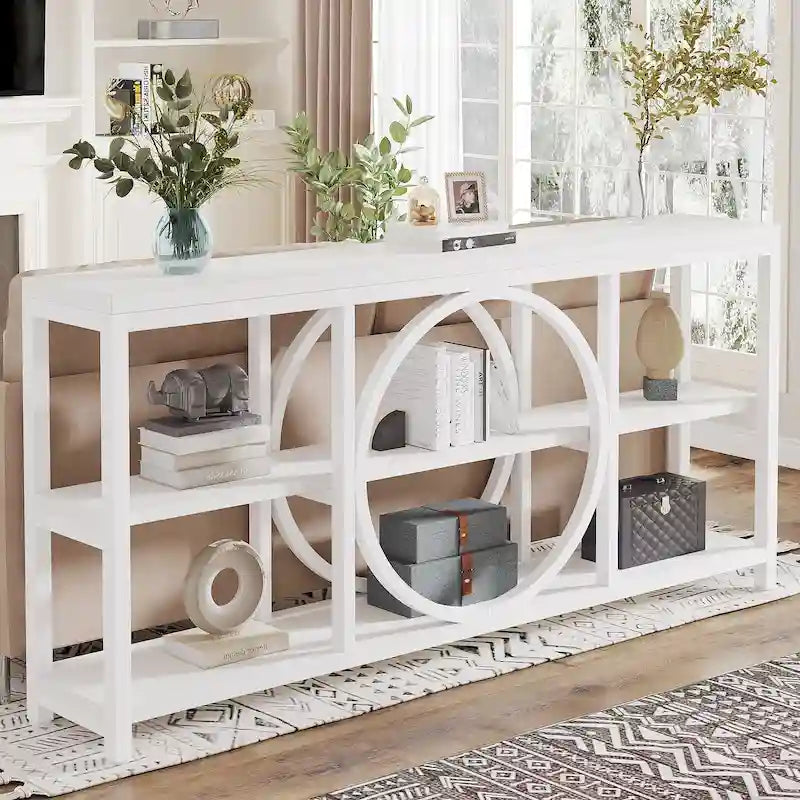 70.9" Industrial Sofa Konsolentisch mit Metallbeinen - 3 Ebenen
