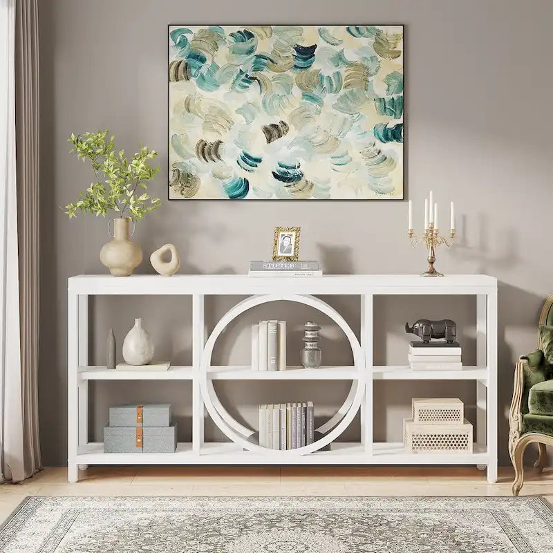 70.9" Industrial Sofa Konsolentisch mit Metallbeinen - 3 Ebenen