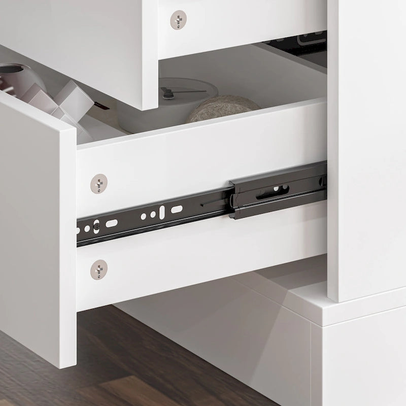 63" höhenverstellbarer Schreibtisch mit integriertem Schrank und Schubladen