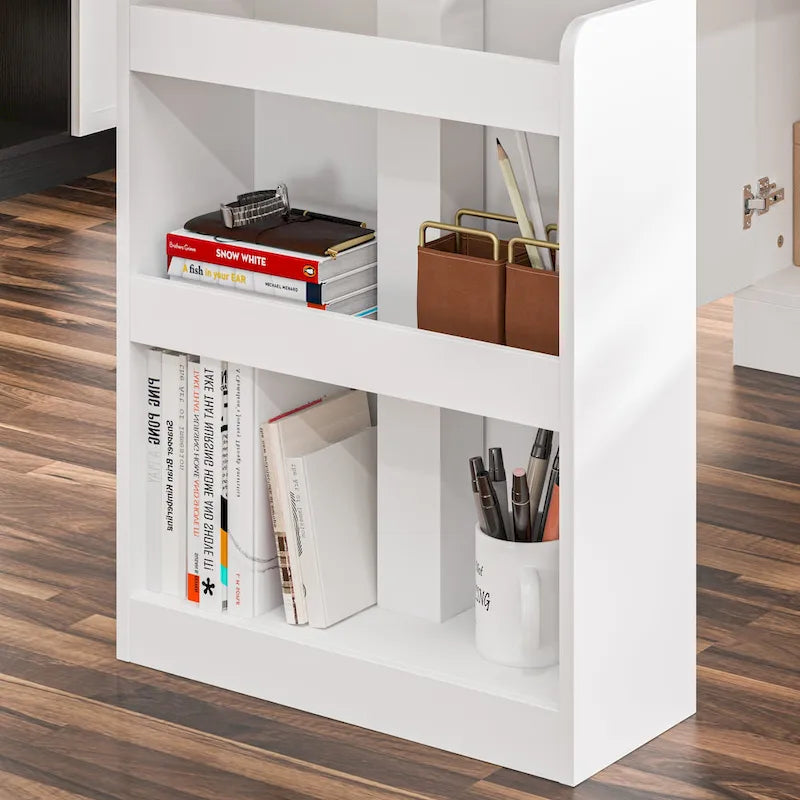 63" höhenverstellbarer Schreibtisch mit integriertem Schrank und Schubladen