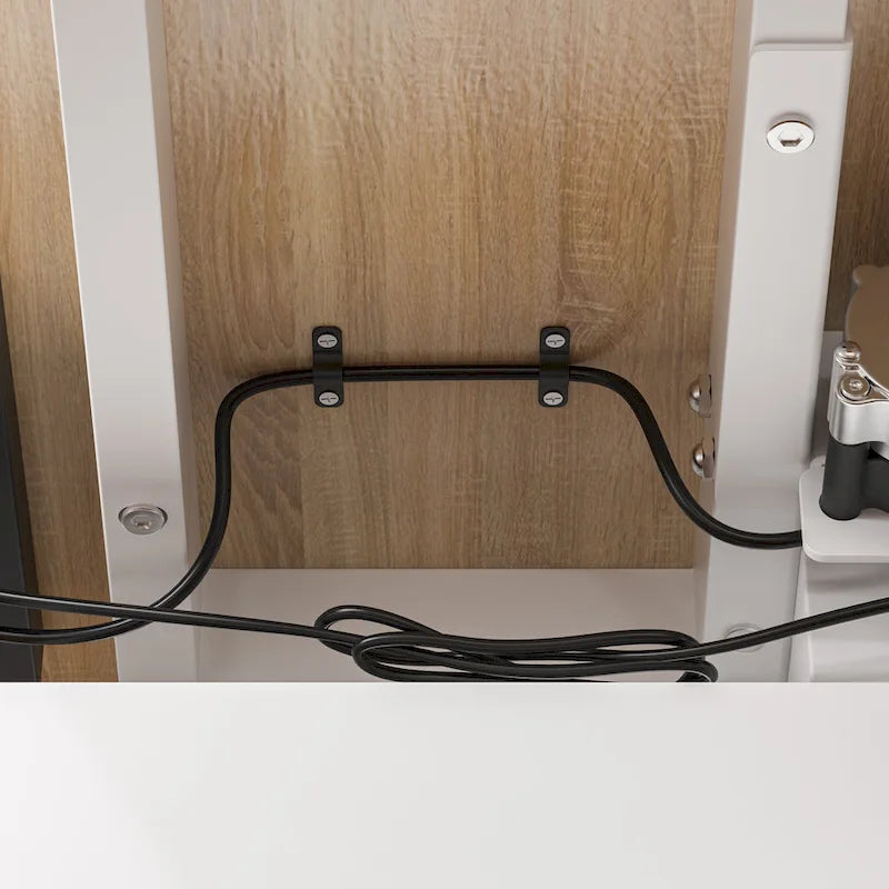 63" höhenverstellbarer Schreibtisch mit integriertem Schrank und Schubladen