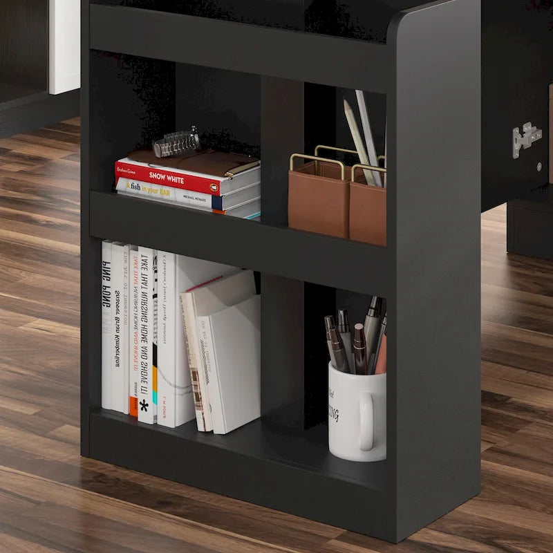 63" höhenverstellbarer Schreibtisch mit integriertem Schrank und Schubladen