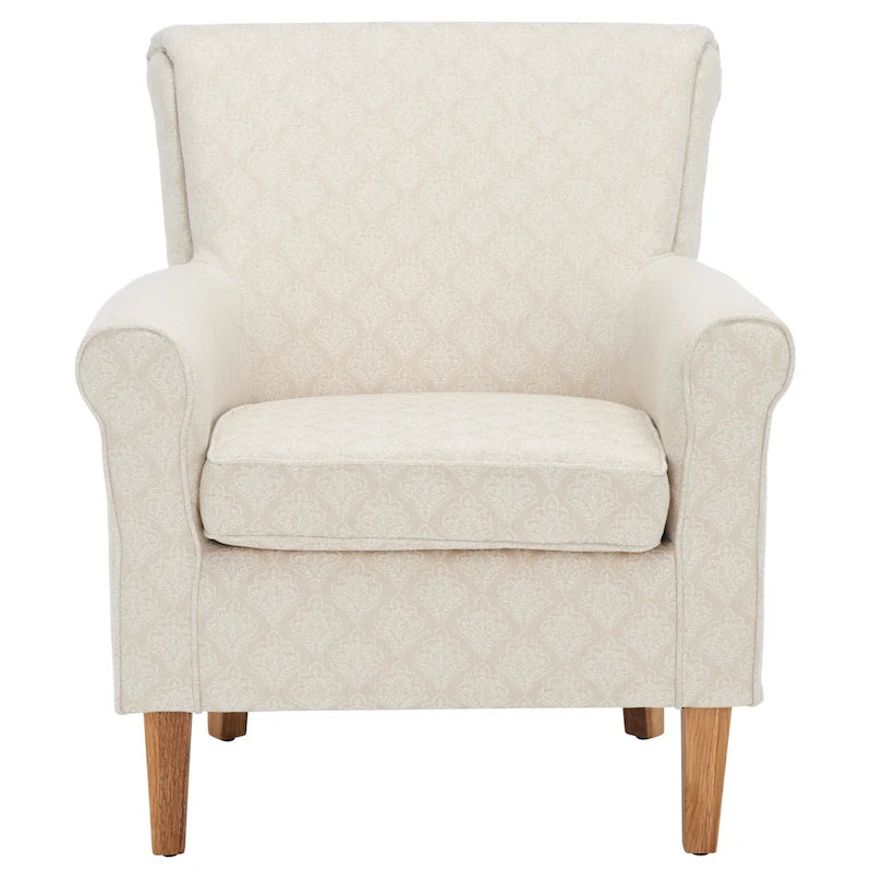 Rot/Elfenbein Floral Clubsessel - 30Bx33Tx35H