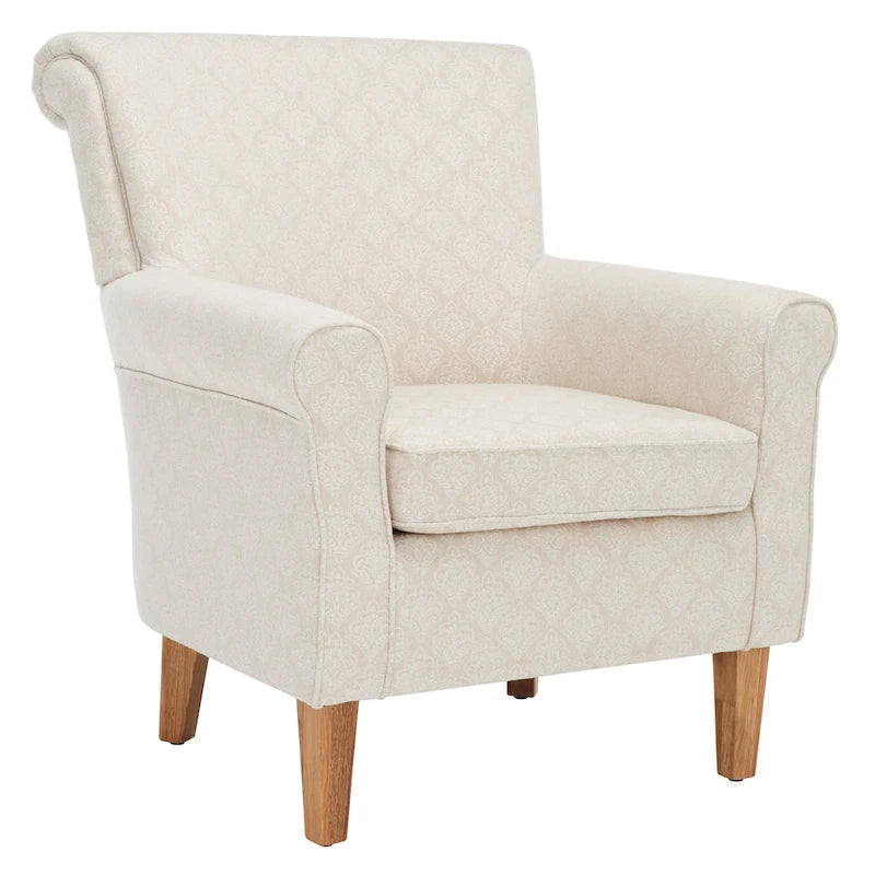 Rot/Elfenbein Floral Clubsessel - 30Bx33Tx35H