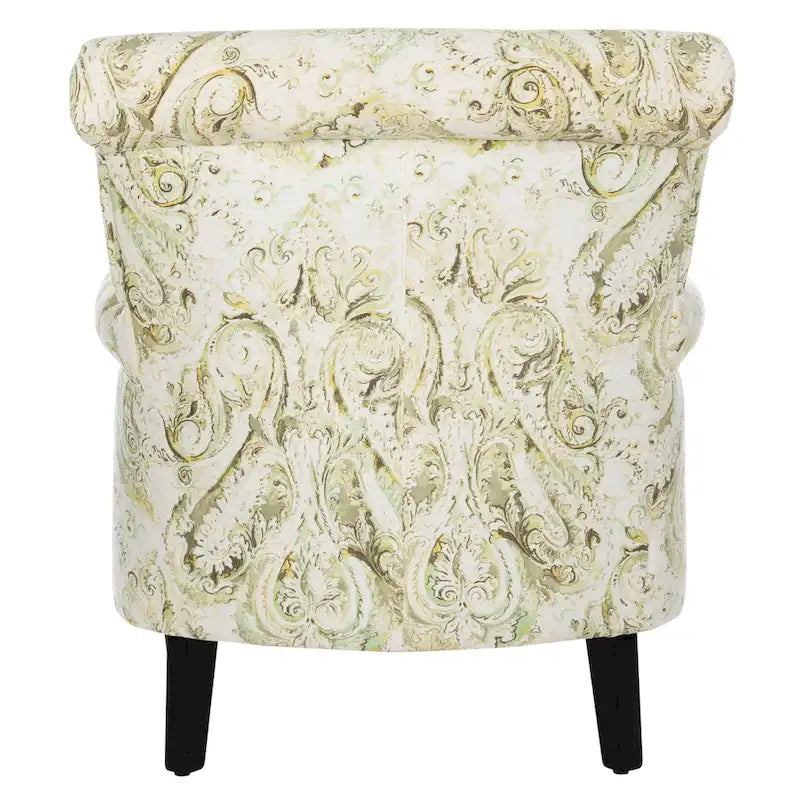 Rot/Elfenbein Floral Clubsessel - 30Bx33Tx35H