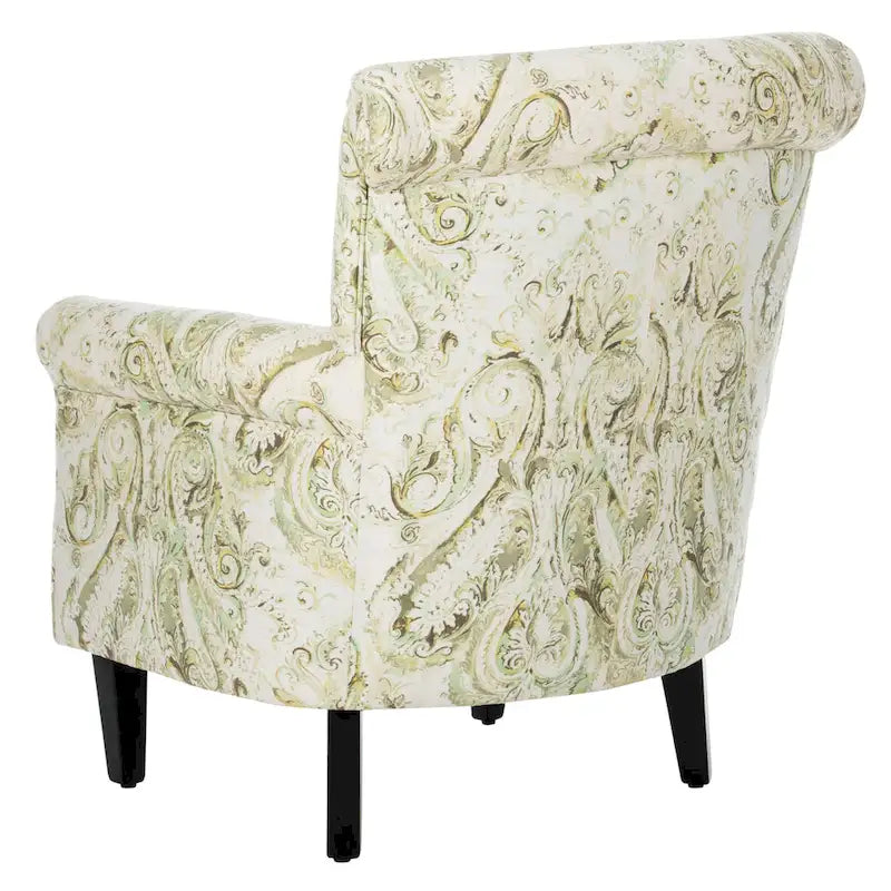 Rot/Elfenbein Floral Clubsessel - 30Bx33Tx35H