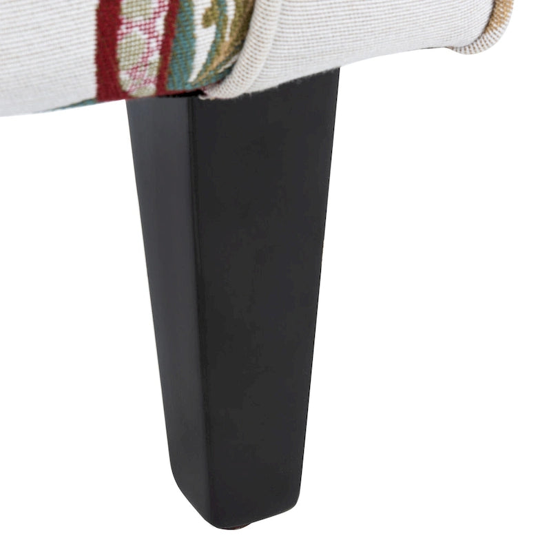 Rot/Elfenbein Floral Clubsessel - 30Bx33Tx35H