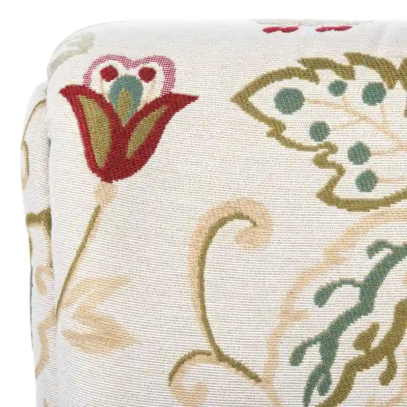 Rot/Elfenbein Floral Clubsessel - 30Bx33Tx35H