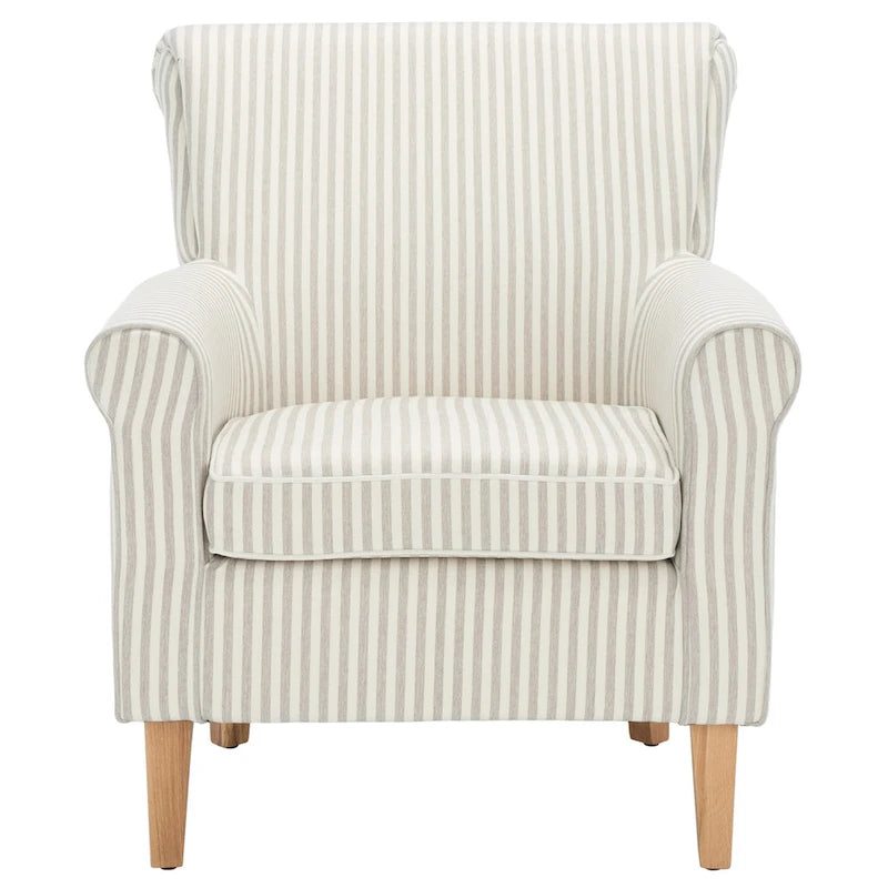 Rot/Elfenbein Floral Clubsessel - 30Bx33Tx35H