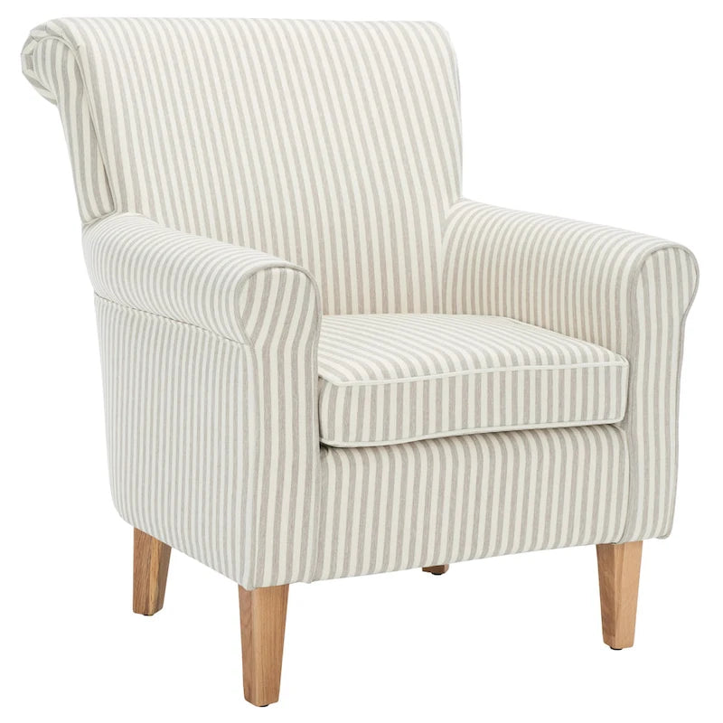 Rot/Elfenbein Floral Clubsessel - 30Bx33Tx35H