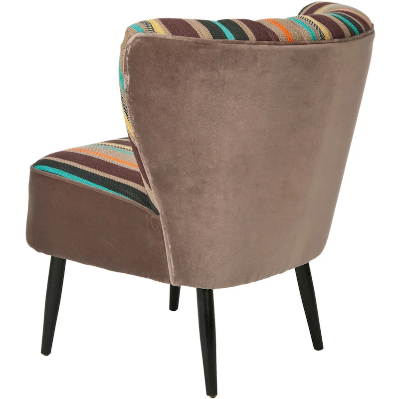 Mid-Century Akzentstuhl mit Regenbogenstreifen - 24B x 28T x 30H