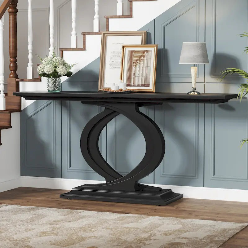 59" Weißer Landhaus Konsolentisch für Eingangsbereich oder Wohnzimmer